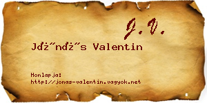 Jónás Valentin névjegykártya
